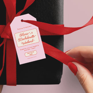 Bachelorette Bridal Shower Favour Thank You Gift Tags