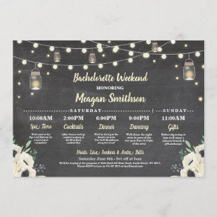 Bachelorette Bridal Shower Itinerary Fireflies Jar Programme