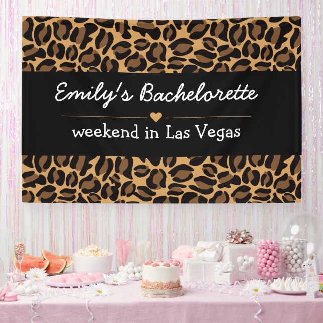 Bachelorette Bride Boujee Trendy Leopard Print  Banner (Party)