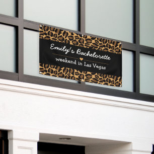 Bachelorette Bride Boujee Trendy Leopard Print Banner
