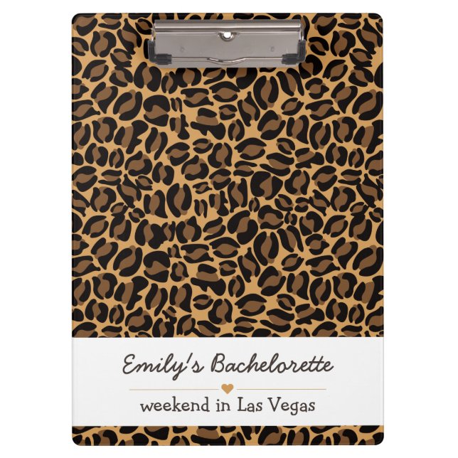 Bachelorette Bride Boujee Trendy Leopard Print  Clipboard (Front)