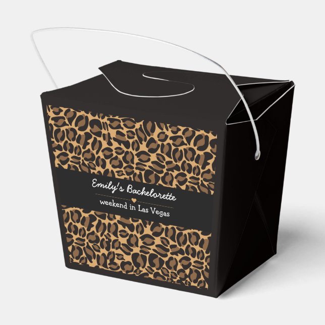 Bachelorette Bride Boujee Trendy Leopard Print  Favour Box (Back Side)