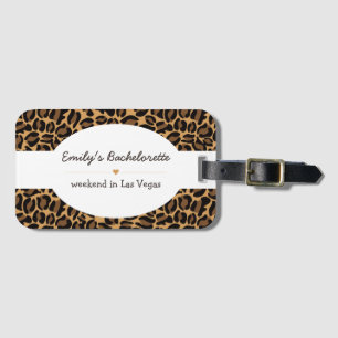 Bachelorette Bride Boujee Trendy Leopard Print Luggage Tag