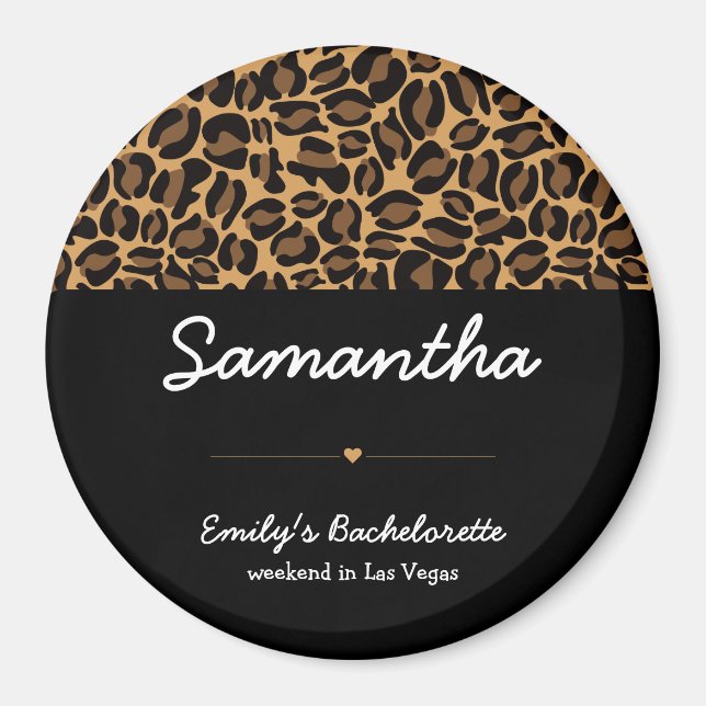 Bachelorette Bride Boujee Trendy Leopard Print  Magnet (Front)