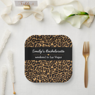 Bachelorette Bride Boujee Trendy Leopard Print  Paper Plate