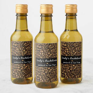 Bachelorette Bride Boujee Trendy Leopard Print Wine Label