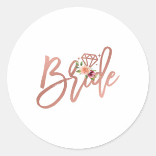 Bachelorette Bride Bridal Wedding Shower Gift Flor Classic Round Sticker