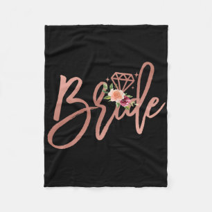 Bachelorette Bride Bridal Wedding Shower Gift Flor Fleece Blanket