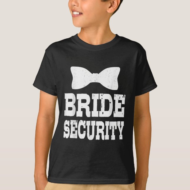Bachelorette Bride Security Funny Kids Wedding Par T-Shirt (Front)