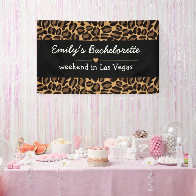 Bachelorette Bride Trendy Leopard Print Party Banner (Party)