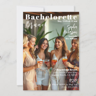 Bachelorette Brunch Magazine Cover Invitation
