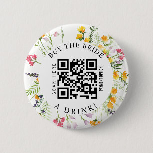 Bachelorette Buy the Bride a drink QR code  Button