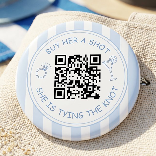 Bachelorette Buy the Bride a Drink QR Code Party 6 Cm Round Badge (Creator Uploaded)