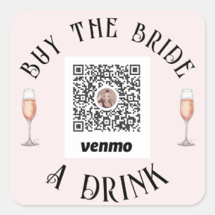 Bachelorette Buy The Bride A Drink QR-Code Sticker