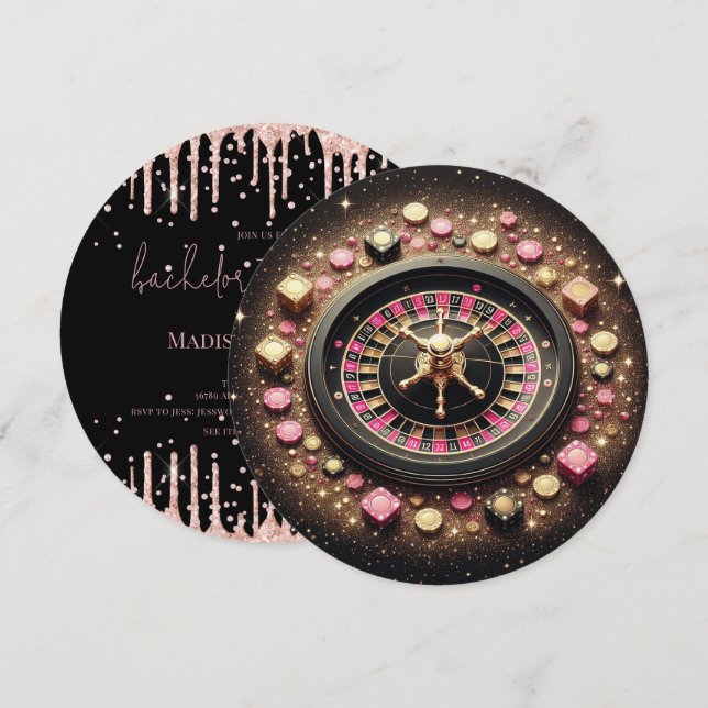 Bachelorette Casino Weekend Luxury Invitation (Front/Back)