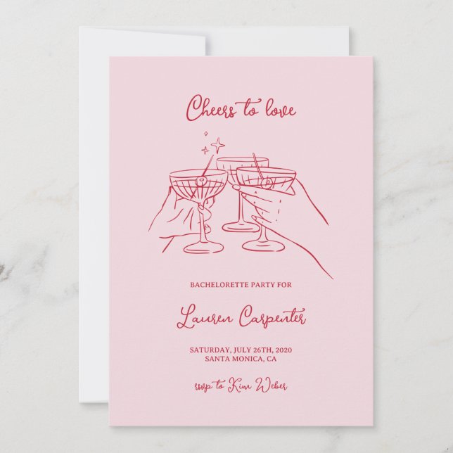 Bachelorette Cheers Invitation (Front)