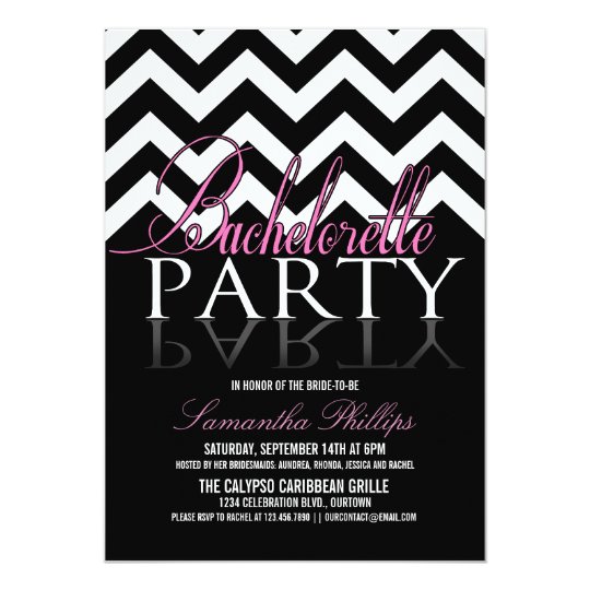 Bachelorette Chevron Party Invitations