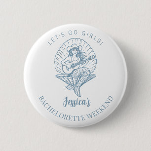 Bachelorette coastal cowgirl beach bach 6 cm round badge