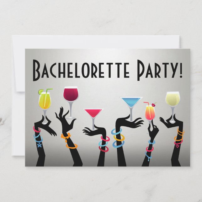 Bachelorette Cocktail Party Invitation (Front)