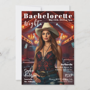 Bachelorette Country Magazine Cover Invitation