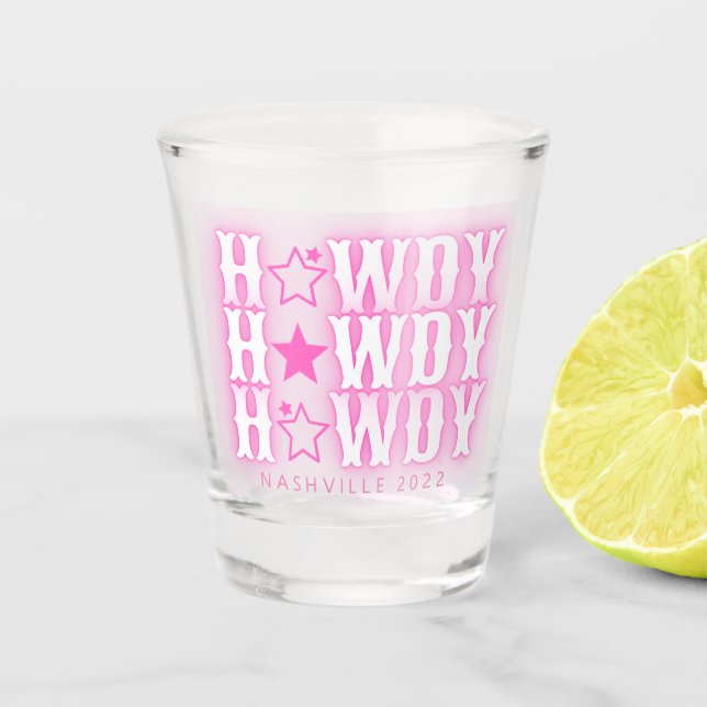 Bachelorette Cowgirl Disco Customised Shot Glass (Front)