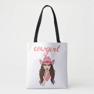 bachelorette cowgirl  tote bag