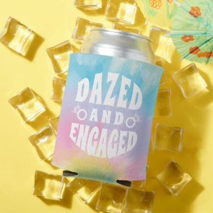 Bachelorette Dazed and Engaged Tie-dye Can Coolers