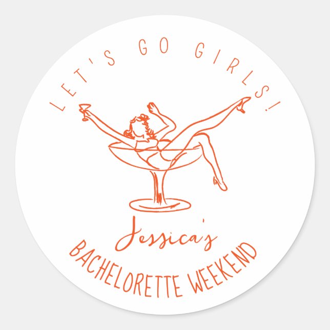 Bachelorette favour personalised sticker  (Front)