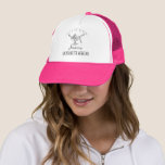 Bachelorette girl in cocktail glass drink trucker hat<br><div class="desc">Bachelorette weekend personalised hat,  with bride's name,  featuring a woman in a cocktail glass. Easy to change for any party.</div>