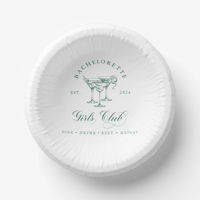 Bachelorette Girl's Club Round Paper Plate (Front)