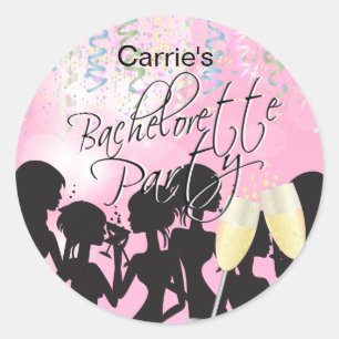 Bachelorette Girls Night Out - Pink Classic Round Sticker