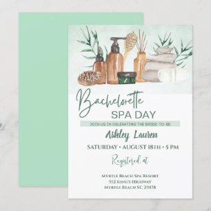 Bachelorette Girls Spa Invitation