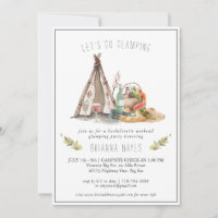 Bachelorette Glamping Camping Weekend Invitation