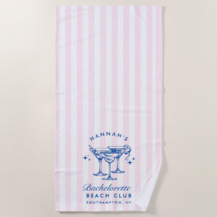 Bachelorette Green & Yellow Modern Beach Towel