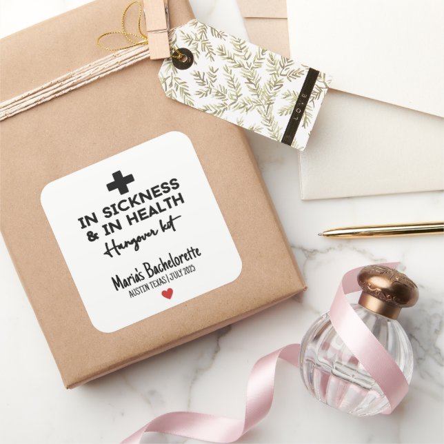 Bachelorette Hangover Kit Stickers (Gifting)