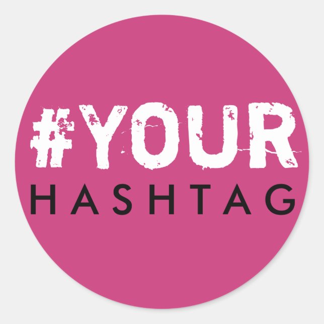 Bachelorette Hashtag Pink Black White Sticker (Front)