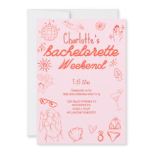 Bachelorette invitation Doodle Beach Party