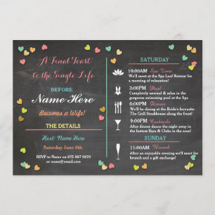 Bachelorette Itinerary Weekend Hen Bridal Shower Programme