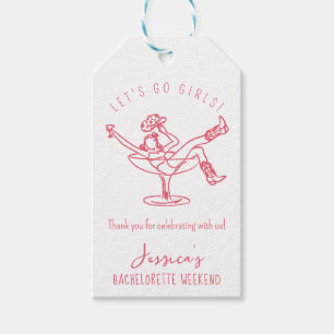 Bachelorette last rodeo scribble hand drawn favour gift tags