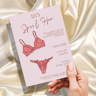 Bachelorette Lingerie Bridal Shower Pink Invitation