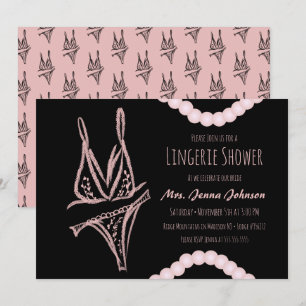 Bachelorette Lingerie Bridal Shower Pink Pearls