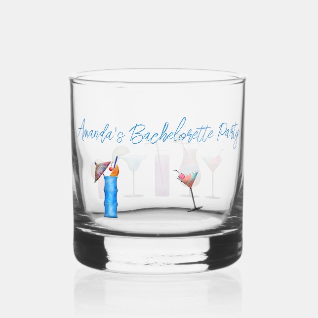 Bachelorette Martini Spiked Punch Whiskey Glass (Back)