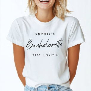 Bachelorette   Minimalist Script Modern Bridesmaid T-Shirt