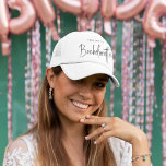 Bachelorette | Modern Minimalist Script Bridesmaid Trucker Hat<br><div class="desc">This Bachelorette Party custom design features a handwritten script typography. You can easily personalise the bride-to-be's name,  date,  bridemaid's name or your custom message! The perfect elegant accessory for a bachelorette party or bachelorette weekend!</div>