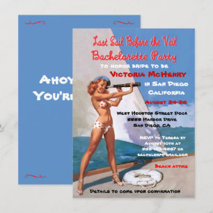 Bachelorette Nautical Weekend Getaway Invitations
