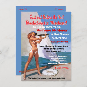 Bachelorette Nautical Weekend Getaway Invitations