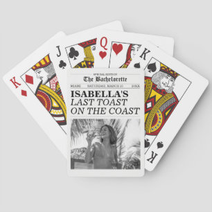 Bachelorette Newspaper Last Toast On The Coast Playing Cards