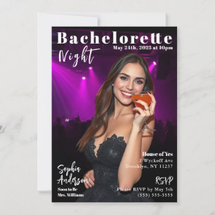 Bachelorette Night Magazine Cover Invitation