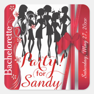 Bachelorette or Birthday Party Diva Girls Square Sticker