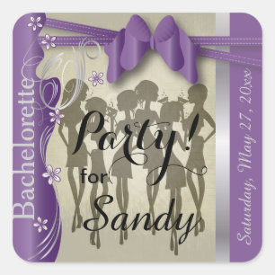 Bachelorette or Birthday Party Girls - Amethyst Square Sticker